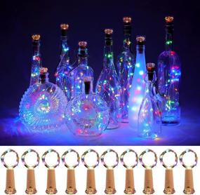 img 4 attached to 🍾 KZOBYD Wine Bottle Lights with Cork - 10 Pack Fairy Battery Operated Mini Diamond Shaped LED Cork Lights for Wine Bottles DIY Party Decor Christmas Halloween Wedding Festival (Multi Color)