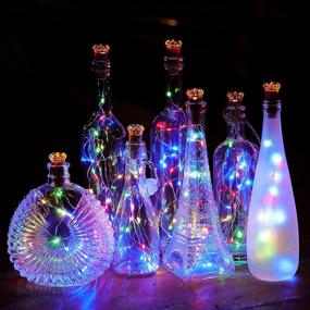 img 3 attached to 🍾 KZOBYD Wine Bottle Lights with Cork - 10 Pack Fairy Battery Operated Mini Diamond Shaped LED Cork Lights for Wine Bottles DIY Party Decor Christmas Halloween Wedding Festival (Multi Color)