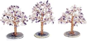 img 1 attached to 🌳 CrystalTears Natural Healing 7 Chakra Crystal Money Tree Sculpture Figurines with Agate Slice Geode Base - Tumbled Gemstone Tree Ornament for Home Decoration, Healing, and Gifting - Size 5.5"-6.3