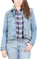 π women's prime fashion egerton denim jacket with custom patches - coats, jackets & vests logo