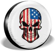 🏴 foruidea american flag skull white spare tire cover - waterproof, dust-proof, uv sun wheel tire cover - fits jeep, trailer, rv, suv & more - 14 inch logo