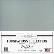 steel blue/gray 100% recycled cardstock paper - 12 x 12 inch premium 80 lb logo