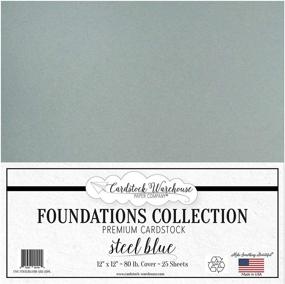 img 3 attached to Steel Blue/Gray 100% Recycled Cardstock Paper - 12 X 12 Inch Premium 80 LB