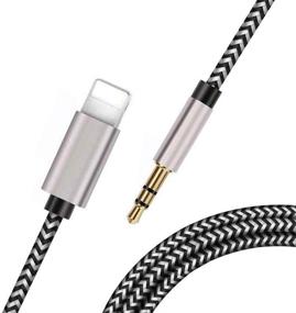 img 2 attached to MFi Certified Nylon Braided Lightning to 3.5mm Car Aux Cord for iPhone, Car Stereo Nylon Audio Cord Cable & Headphone Jack Adapter Compatible with iPhone 11/XR/XS/X/8/8P/7P, Supports iOS 13 (3.3ft)