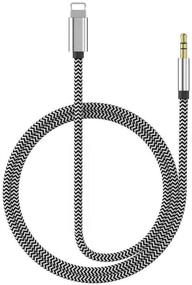 img 4 attached to MFi Certified Nylon Braided Lightning to 3.5mm Car Aux Cord for iPhone, Car Stereo Nylon Audio Cord Cable & Headphone Jack Adapter Compatible with iPhone 11/XR/XS/X/8/8P/7P, Supports iOS 13 (3.3ft)