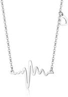 💖 stunning zillaly 18k gold silver rose gold plated stainless steel ecg heartbeat love ecg necklace - perfect female jewelry logo