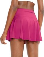 🎾 santiny women's pleated tennis skirt with 4 pockets - high waisted athletic golf skorts for running and casual wear logo