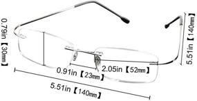 img 3 attached to 👓 SOOLALA Rimless Reading Glasses: High End Lightweight Titanium Stainless Steel Frames