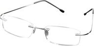 👓 soolala rimless reading glasses: high end lightweight titanium stainless steel frames logo