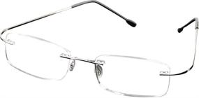 img 4 attached to 👓 SOOLALA Rimless Reading Glasses: High End Lightweight Titanium Stainless Steel Frames