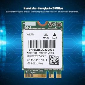 img 3 attached to 🔌 Zopsc Bluetooth 4.1 WiFi Игровая беспроводная сетевая карта с 867Mbps 5G Скорость - Plug and Play M.2 NGFF WiFi Беспроводной адаптер для Killer Wireless-AC 1535 Dual Band (2.4 ГГц и 5 ГГц) 802.11ac NGFF M.2 - Совместим с ноутбуками