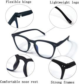 img 1 attached to 👓 KIYOJIN 3-Pair Blue Light Blocking Fashion Design Reading Glasses with Elastic Hinge for Women and Men