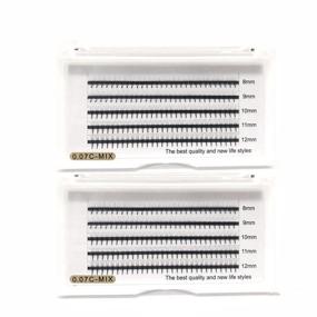 img 4 attached to 💫 OBEYA 2 Trays Individual Eyelashes 3D W C Curl 0.07mm Cluster Extensions: Natural, Soft, and Perfect for Beauty Salons