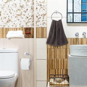 img 1 attached to 🚽 Complete Bathroom Hardware Set: 4-Piece Polished Chrome Towel Rack with 18” Towel Bar, Toilet Paper Holder, Towel Ring, and Robe Hook – Wall Mounted for Bathroom, Kitchen, Bedroom