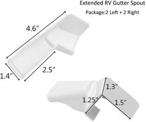 img 1 attached to 🏕️ RV Gutter Spouts (2 Left + 2 Right, White) - Rigid Extenders for Directing Rainwater Away from Your RV