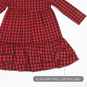 img 2 attached to 🐃 Stylish Buffalo Plaid Dress for Toddler Girls - Cartwheels Clothing