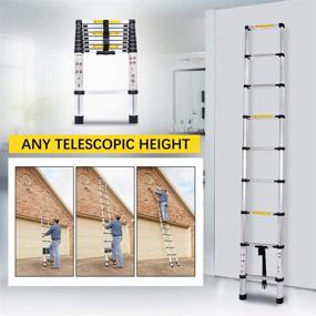 img 1 attached to Wodesid 8.5 FT Aluminum Extension Telescoping Ladder - Multi-Purpose, Portable & Collapse-able, 330lbs Max Capacity – Ideal for Home, Emergency Use & More