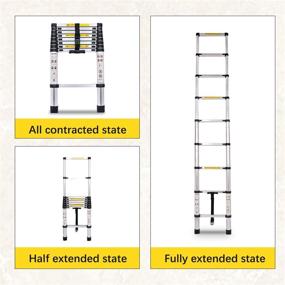 img 2 attached to Wodesid 8.5 FT Aluminum Extension Telescoping Ladder - Multi-Purpose, Portable & Collapse-able, 330lbs Max Capacity – Ideal for Home, Emergency Use & More