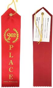 img 3 attached to 🎀 24-Pack Red 2nd Place Award Ribbon with Card & String