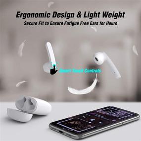 img 3 attached to Wireless Earbuds with Touch Control - Senso PODS True Wireless Earbuds with Mic, USB-C Charging, Bluetooth 5.0 Stereo Sound and 35-40 Hrs Playtime