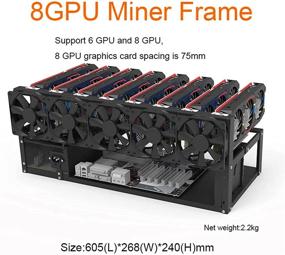 img 1 attached to 💻 MLLIQUEA Mining Rig Frame - Steel Open Bitcoin Mining Computer Case Rack for Crypto Coin Currency Mining - Supports 6/8 GPUs (ETH/ETC/ZEC) - Ether Accessories Tools - Frame Only, Fans & GPU Not Included