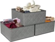 sorbus gray storage basket set - organizer for dresser, drawer, shelf, closet - foldable, stackable - ideal for bedroom, bathroom, home office (3-pack) логотип