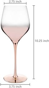 img 1 attached to 🍷 Set of 4 Electroplated Ombre Rose Gold Crystal Stemware Wine Glasses by MyGift - 19 oz