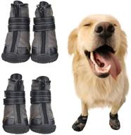 fladorepet large dog shoes: rugged ant-slip sole paw protectors for hot pavement, waterproof snow shoes & rain boots with straps - stay on your dog's feet! logo