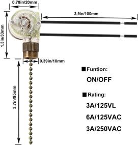 img 2 attached to Enhanced Quality Zing Ear ZE-109 Ceiling Fan Switch: Premium On-Off Fan Light Switch, Compatible with Hunter Ceiling Fan With Light – 1 Pack