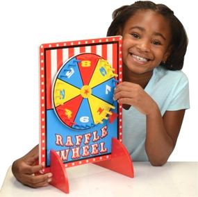 img 2 attached to 🎠 Premium Wood Tabletop Spinning Raffle Wheel with Stand - Gamie Carnival Spinner Wheel for Boys and Girls, Kids’ Parties, Classroom, and More