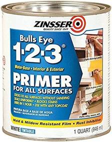 img 4 attached to Zinsser 02004 Bulls Eye 1-2-3 🎯 All Surface Primer, White - Quart Size