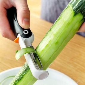 img 1 attached to OZS Kitchen Potato Peeler - Folding Penguin-shaped Fruit and Vegetable Peeler