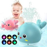 🐋 игрушки для купания toyokid baby: светящийся кит-распылитель для малышей от 1 до 5 лет, с цветной коробкой - зеленый логотип