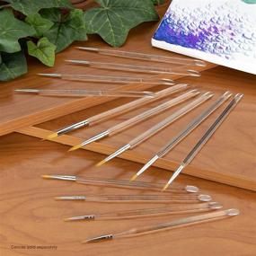 img 1 attached to 🖌️ Aqualon Royal & Langnickel 13-Piece Short Handle Round Paint Brush Set