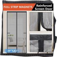 upgraded magnetic screen door with full strip magnets and heavy duty mesh - retractable design for single front, patio, or sliding doors with full frame seal and magnetic closure logo