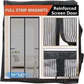 img 4 attached to Upgraded Magnetic Screen Door with Full Strip Magnets and Heavy Duty Mesh - Retractable Design for Single Front, Patio, or Sliding Doors with Full Frame Seal and Magnetic Closure