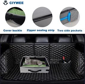 img 2 attached to Leak Proof Waterproof Collapsible Cat Litter Box with Lid - Portable Travel Carrier with Dual Zippers & Carabiner