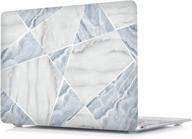 👩 valkit macbook air 13 inch case 2019 2018 release a1932 with retina display, blue white marble design | hard shell case for mac air 13 with touch id logo