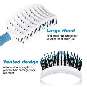 img 2 attached to 💆 Joycarry Curved Vent Hair Brush: Large Paddle Massage Brush for Fast Blow Drying and Detangling - Ideal for Long, Short, Thick, Thin, Curly & Tangled Hair - Wet or Dry Use - Includes 2 Free Clips