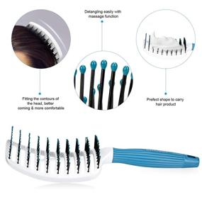 img 3 attached to 💆 Joycarry Curved Vent Hair Brush: Large Paddle Massage Brush for Fast Blow Drying and Detangling - Ideal for Long, Short, Thick, Thin, Curly & Tangled Hair - Wet or Dry Use - Includes 2 Free Clips