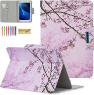 dteck universal 9.5-10.5 inch tablet case - slim, light, and stylish folio cover - compatible with apple ipad, samsung, kindle, huawei, lenovo, android, and dragon touch - pink floral design logo