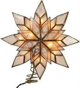 img 3 attached to 🎄 Kurt Adler 8.5-Inch Capiz Star Tree Topper with Clear Lights & Spare Bulb - Christmas Decor