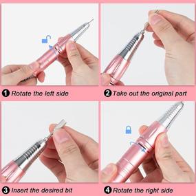 img 3 attached to Rechargeable Nail Drill, Portable Electric Nail Drill E file with 35000 rpm, Electric Nail File for Acrylic, Gel Nails, Manicure Pedicure Polishing Shape Tools + 11Pcs Nail Drill Bits (Red)