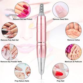 img 1 attached to Rechargeable Nail Drill, Portable Electric Nail Drill E file with 35000 rpm, Electric Nail File for Acrylic, Gel Nails, Manicure Pedicure Polishing Shape Tools + 11Pcs Nail Drill Bits (Red)