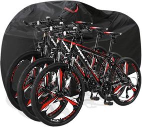 img 4 attached to 🚲 Aiskaer Bike Cover: Protect Your Bikes from All Weather - Large 1, XL 1-2 & XXL 2-3 Sizes - Waterproof & Anti-UV - Ideal for Mountain & Road Bikes