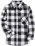 boys' clothing: stylish sleeves button 👦 plaid flannel shirt - a perfect addition! logo