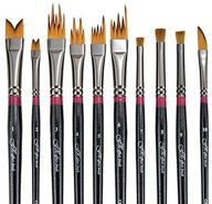 🎨 seo-optimized fx special effects paint brush set - unique ribbon, multi-line, angular dabber style professional artist paintbrushes for watercolor, thinned acrylics &amp; oil paint - set of 10 logo