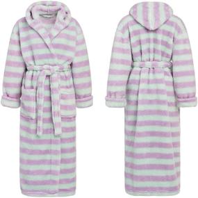 img 1 attached to 🛀 Del Rossa Women's Cozy Fleece Winter Robe with Hood, Luxurious Plush Bathrobe