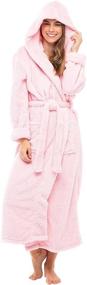img 4 attached to 🛀 Del Rossa Women's Cozy Fleece Winter Robe with Hood, Luxurious Plush Bathrobe