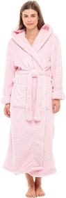 img 2 attached to 🛀 Del Rossa Women's Cozy Fleece Winter Robe with Hood, Luxurious Plush Bathrobe